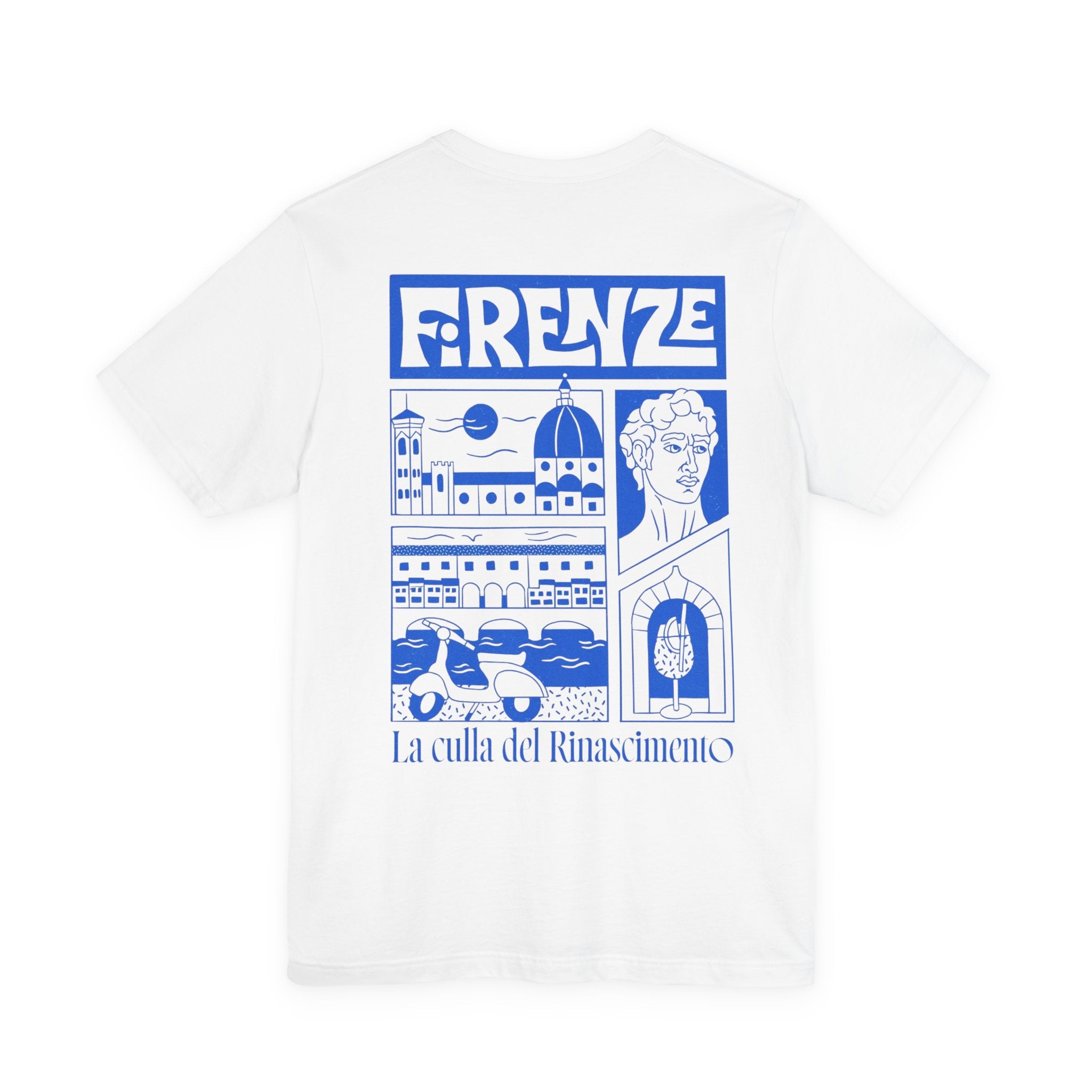 Firenze Graphic Tee — 'La culla del Rinascimento' Blue Italy T‑Shirt