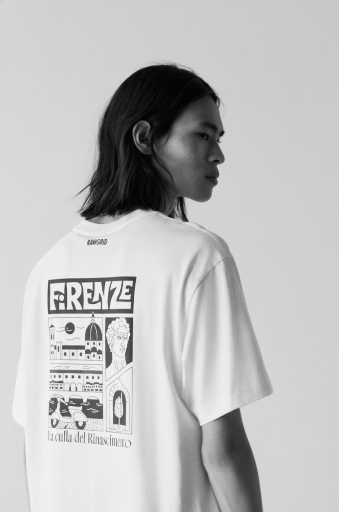 Firenze Graphic Tee — 'La culla del Rinascimento' Blue Italy T‑Shirt