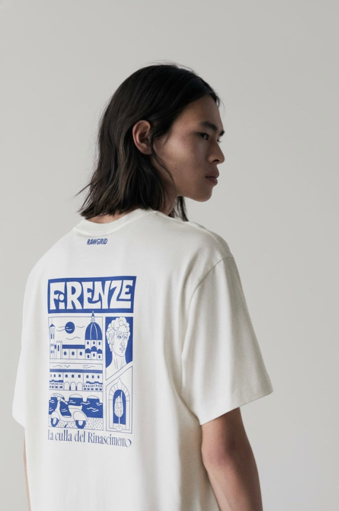 Firenze Graphic Tee — 'La culla del Rinascimento' Blue Italy T‑Shirt