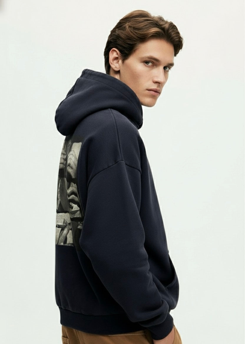 RAWGRID Cinematic Smoke Sequence Hoodie – Noir Photo-Strip Edition