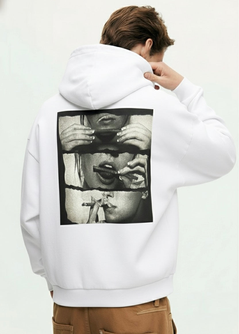 RAWGRID Cinematic Smoke Sequence Hoodie – Noir Photo-Strip Edition