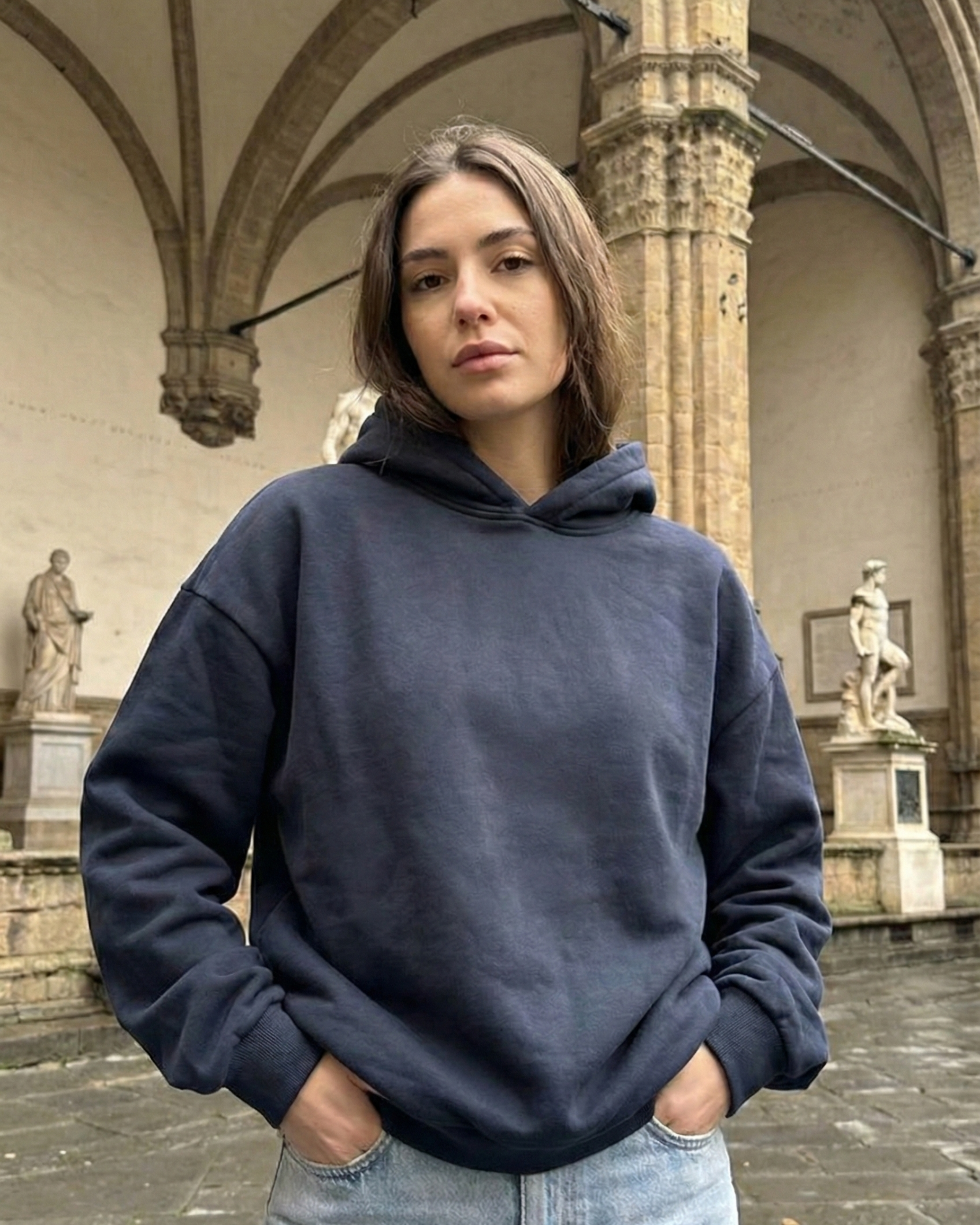 Bold Yellow Print Hoodie – Not You Again Back Design