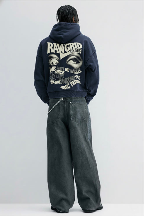 Paris Street Culture RawGRID Hoodie – Vintage Eye Graphic & Premium Heavyweight Fabric