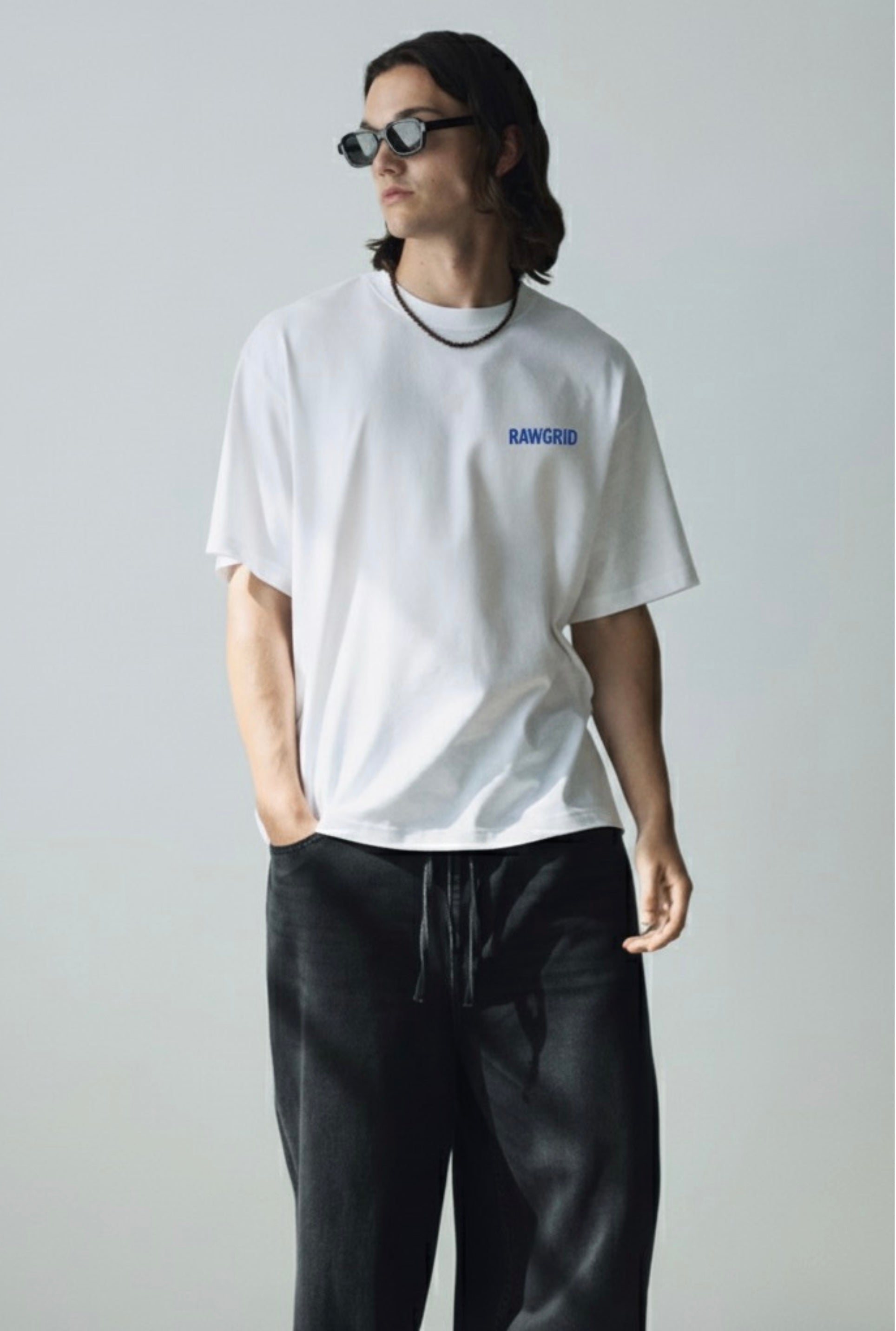 Everything Happens for a Reason Graphic Tee — Rawgrid Blue Checkerboard Back Print